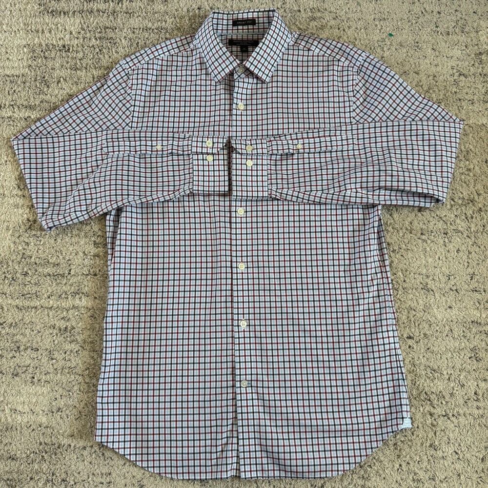 Banana Republic Grant Fit Men’s M 15-15.5 Plaid Check Cotton Long Sleeve Shirt
